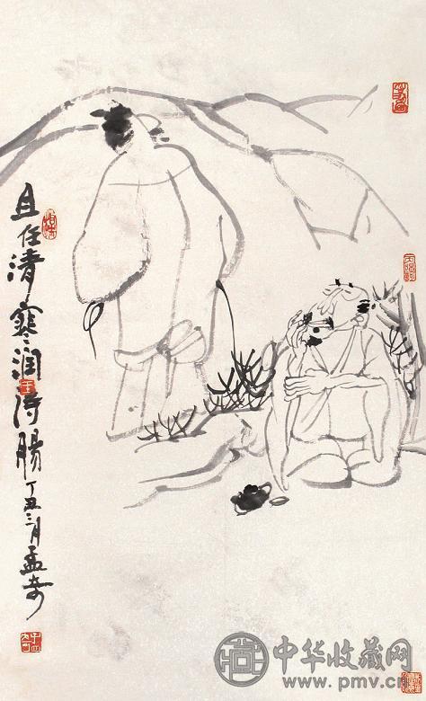 王孟奇 人物 立轴 设色纸本