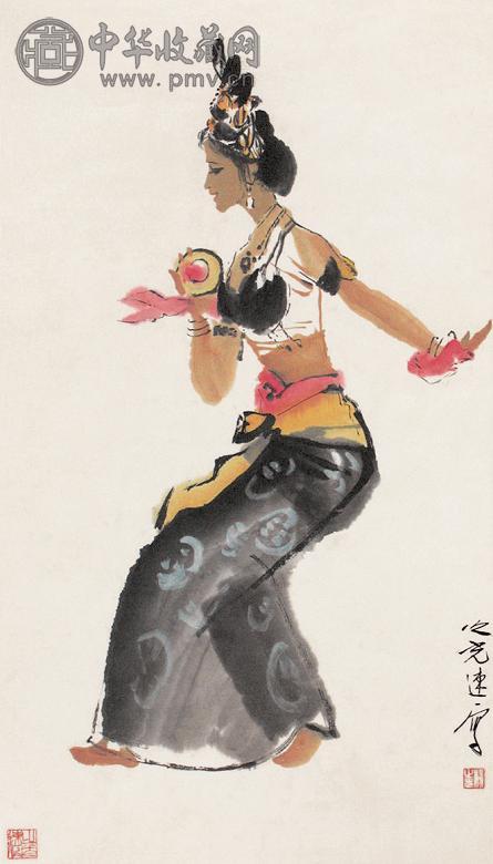 杨之光 仕女 立轴 设色纸本