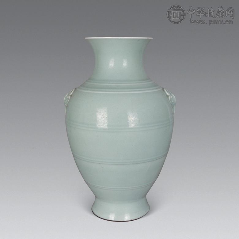 清光绪 青釉双耳尊
