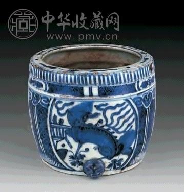明万历 青花麒麟炉
