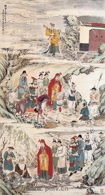 李芳园 人物 镜心 设色纸本