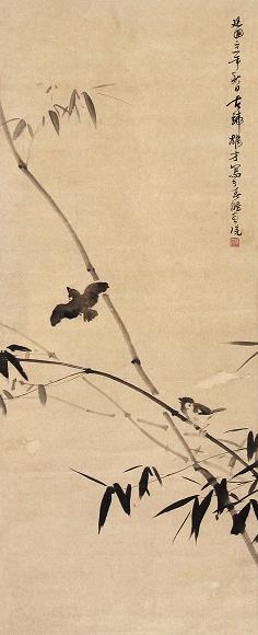 黎雄才 花鸟 立轴 水墨纸本