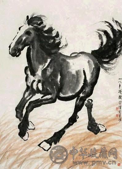 T28  徐悲鴻 <奔馬>（未使用、10種完） 中華人民郵政 徐悲鴻 奔馬 10種完+小型シート ヒンジ跡なし