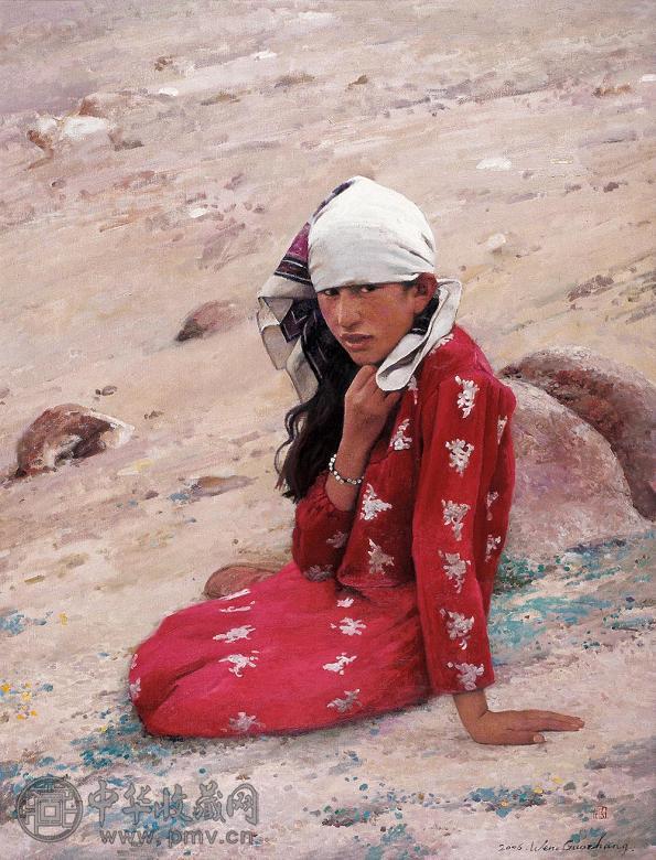 文国璋 2006年作 帕米尔山民之女 布面油画