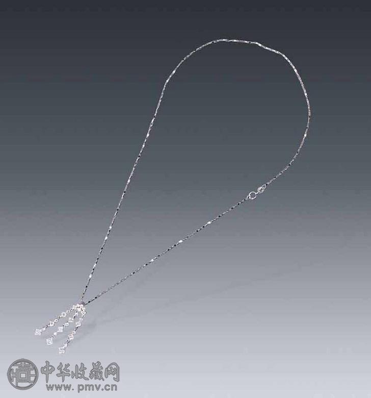 K白金镶钻项链