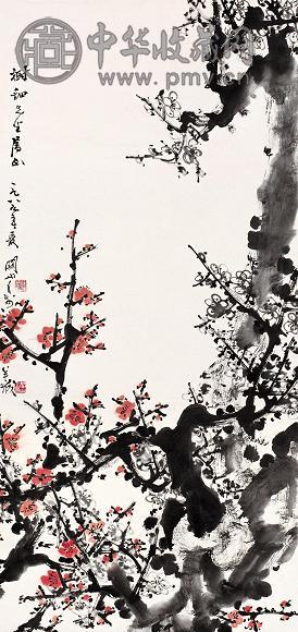 关山月 梅花 立轴 设色纸本