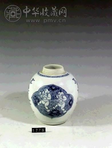 清康熙 青花婴戏小罐