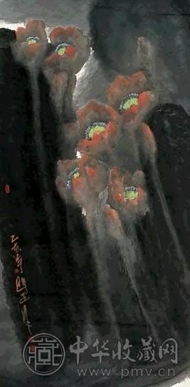 李魁正 荷花 镜片 设色纸本