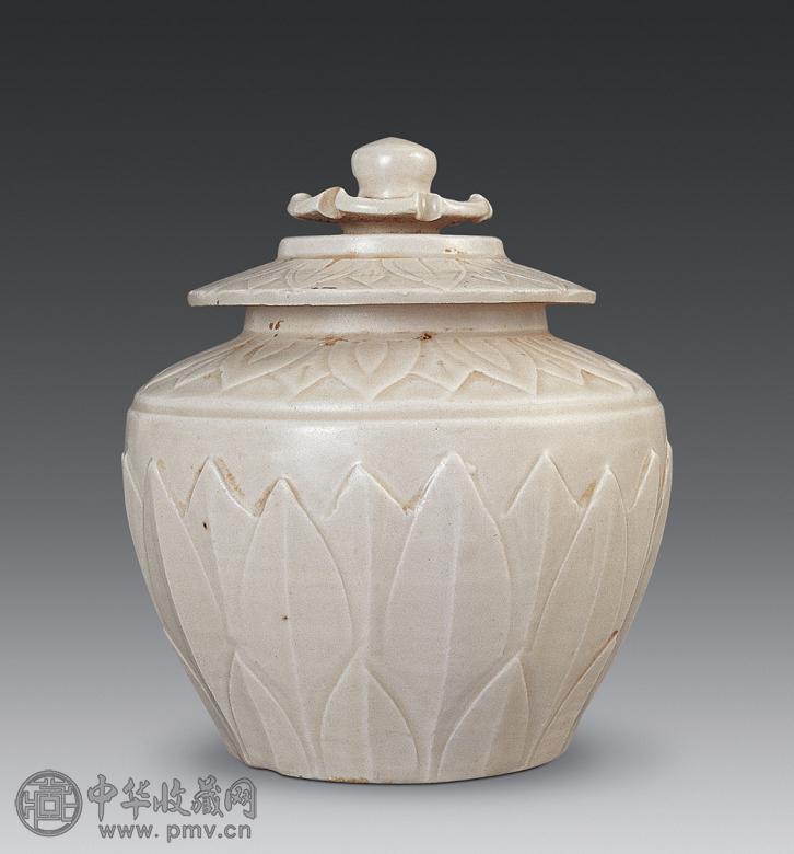 北宋 定窑 白釉塔式罐