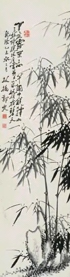 郑板桥(款) 竹石图 立轴 设色纸本