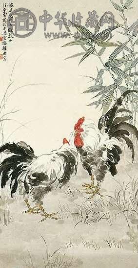 汪亚尘 双吉图 镜心