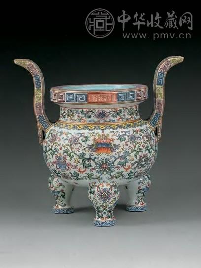 清乾隆 粉彩八吉祥纹香炉