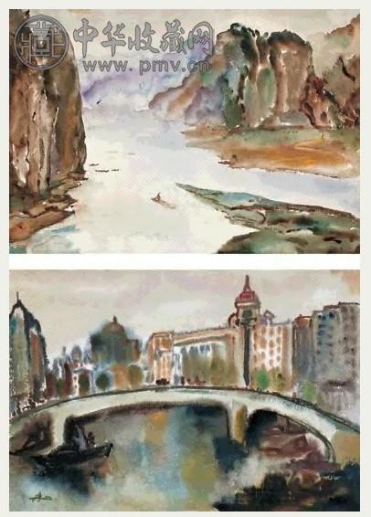 冉熙 风景 水彩纸本