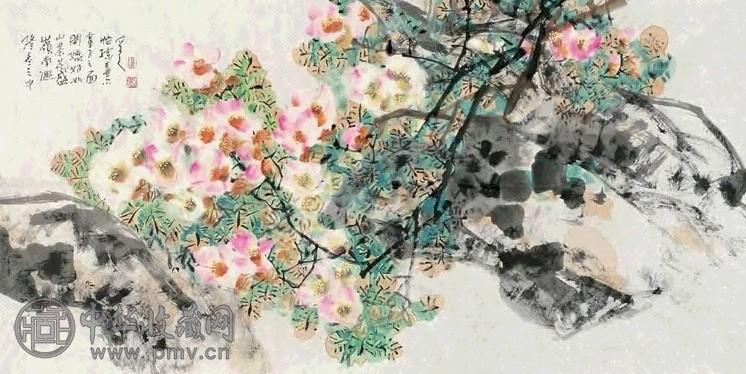 郭怡孮 山茶花 镜心 设色纸本