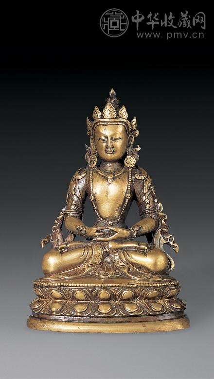 清代 铜长寿佛坐像