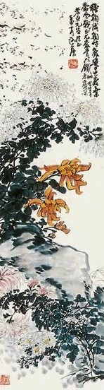 谢公展 菊花 镜心 纸本