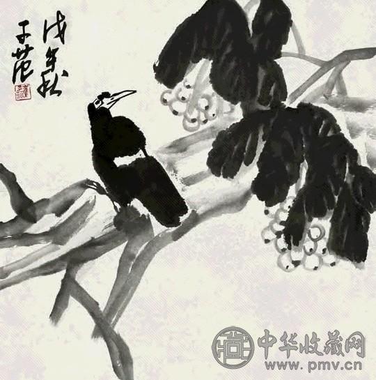 崔子范 1978年作 花鸟 立轴 设色纸本
