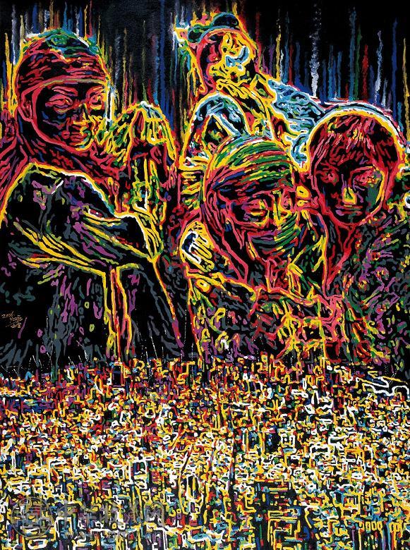 由金 2006年作 当代启示录之夜花园 布面油画
