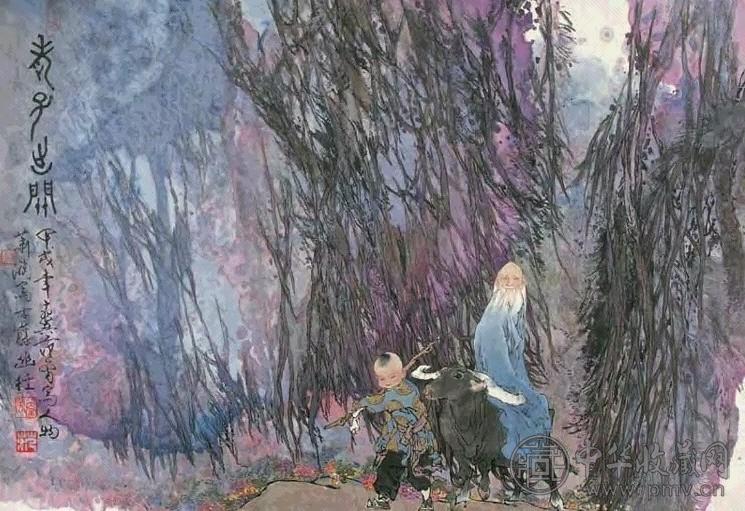 范曾 1994年作 老子出关 镜心 设色纸本