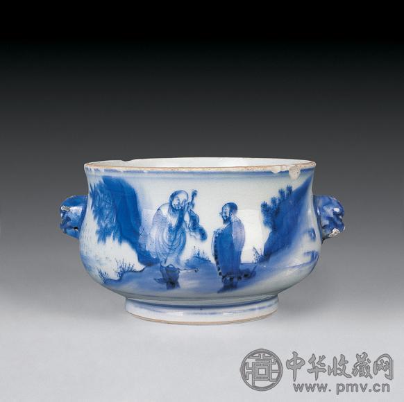 明崇祯 青花罗汉香炉