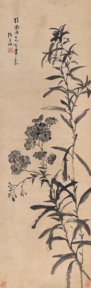 张百禄 一丈红 立轴 墨色纸本