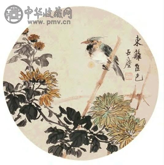 汪亚尘 花鸟 镜心 设色纸本