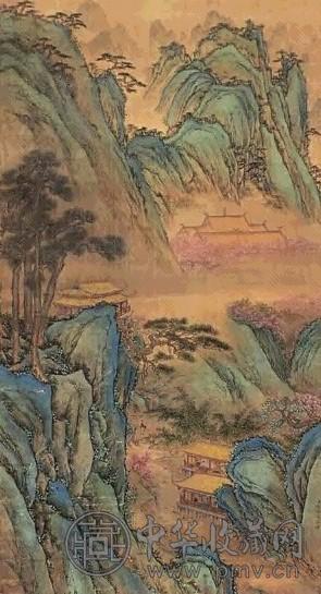 钱维城 山水 立轴 设色绢本