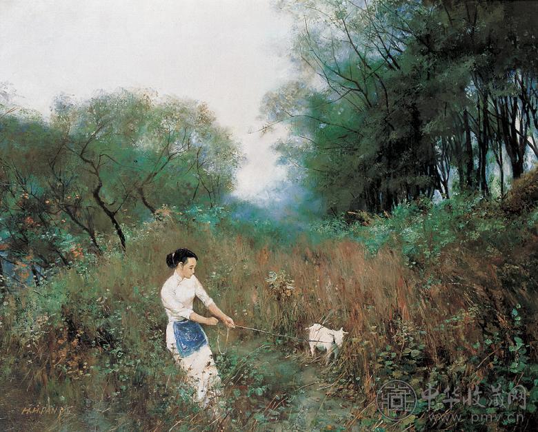 潘鸿海 江南三月 布面 油画