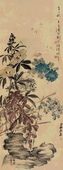 齐白石 1941年作 九秋图 镜心 设色纸本