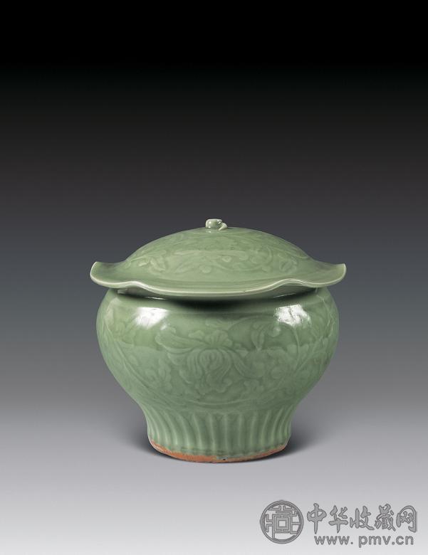 元 龙泉窑荷叶盖罐