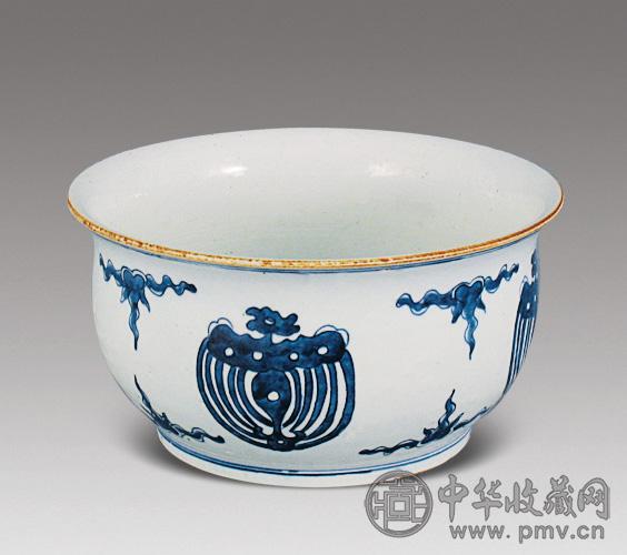 清 青花团凤纹炉