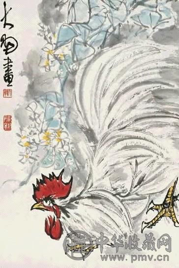 陈大羽 大吉图 立轴 设色纸本