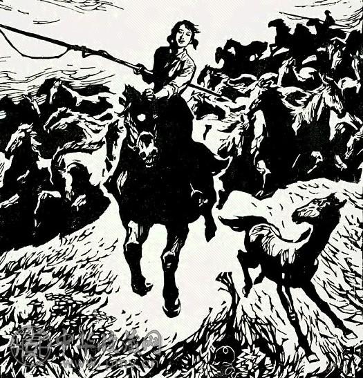 沈尧伊 1980年作 春风得意马蹄疾 木版