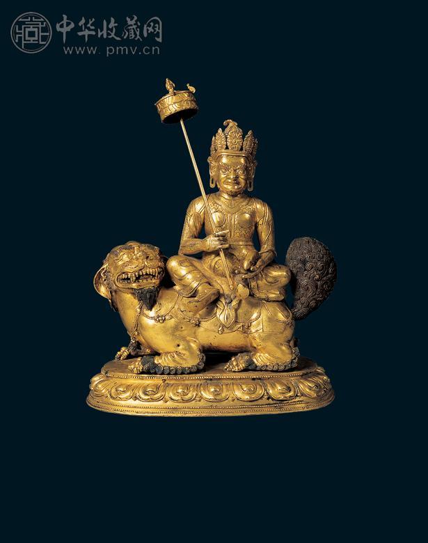 清 铜鎏金财宝天王像