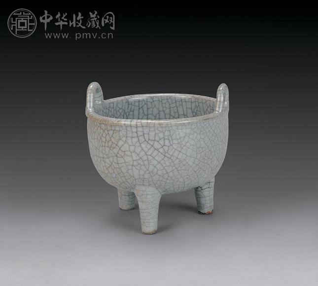 清 仿哥釉三足炉