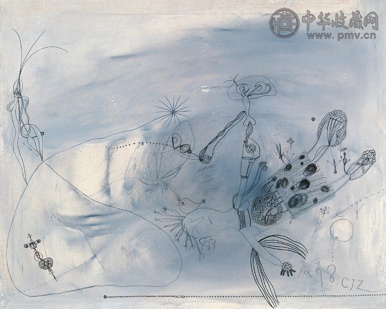 程健佐 1998年作 做梦的女孩 布面 油画