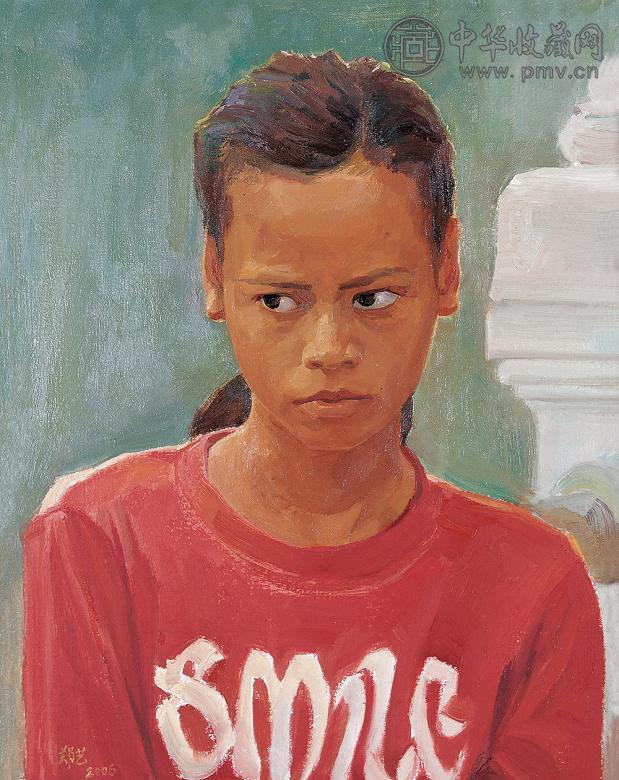 郑艺 2006年作 少女 布面 油画