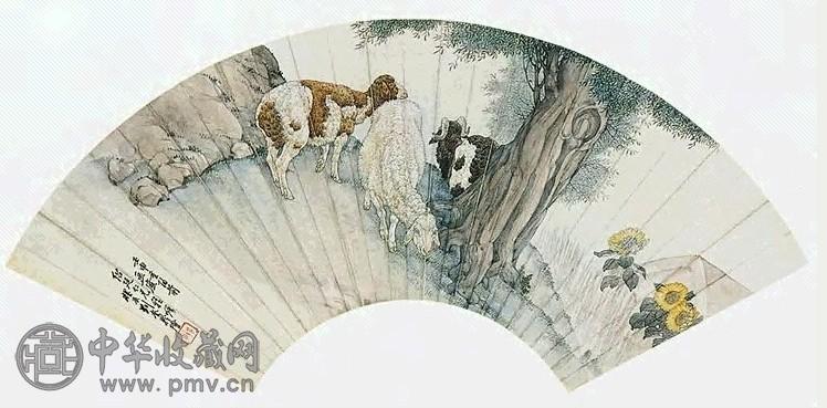 现代 刘奎龄 三羊开泰 镜心