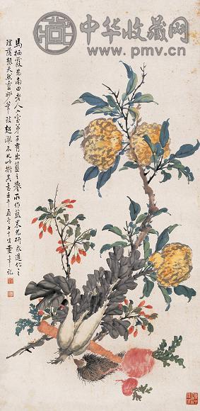 童大年 蔬果 立轴 设色纸本