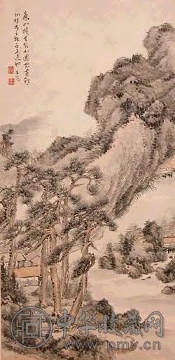 朱渊 山水 镜心