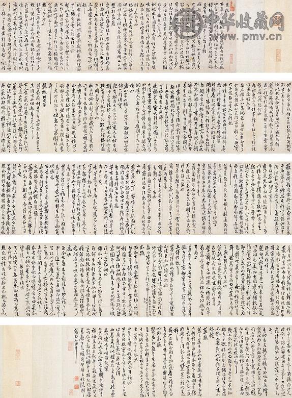 王世懋 行书园艺五疏卷 手卷 纸本