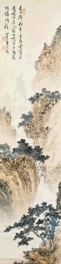 溥儒 山水 立轴 设色纸本
