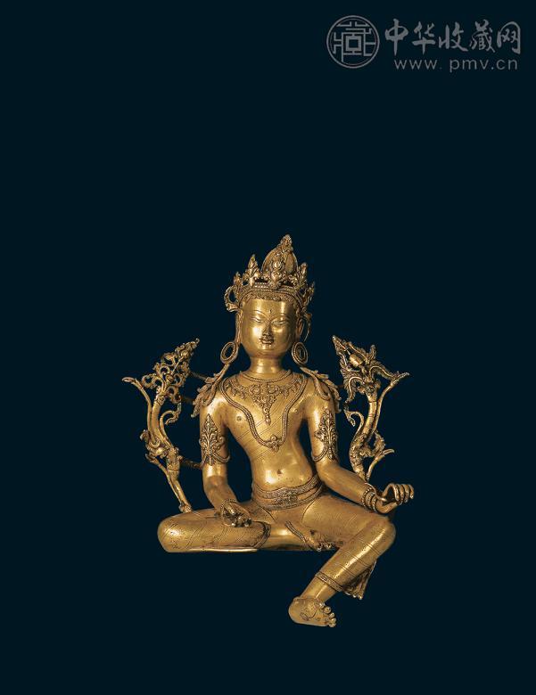 十五世纪 铜鎏金绿度母像