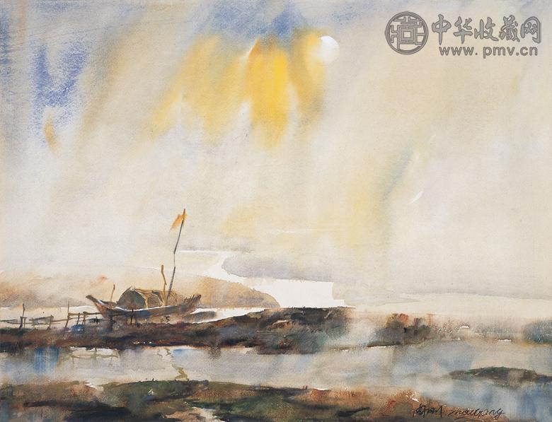 周刚 小舟 纸本 水彩