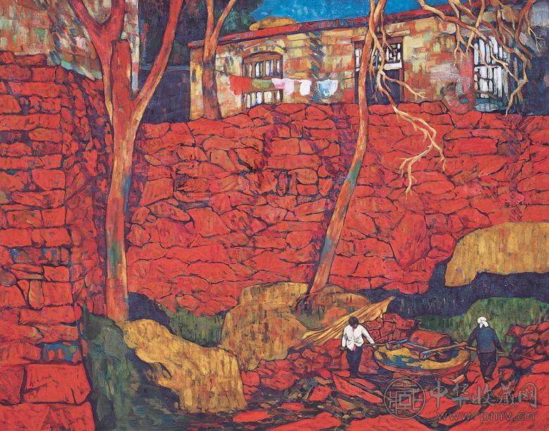 王欣 1994年作 太行山寨 布面 油画