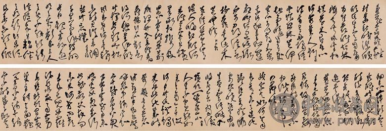 幺喜龙 草书唐诗三百首卷(局部) 手卷 水墨绢本