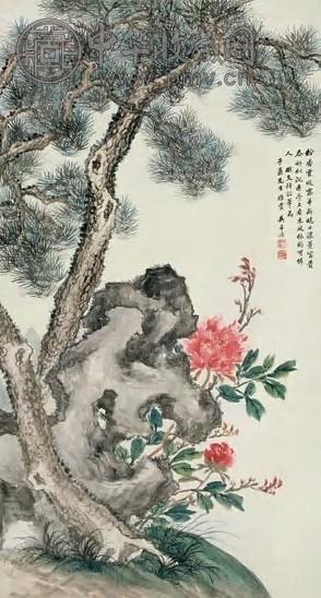 吴华源 富贵长寿图 立轴 设色纸本