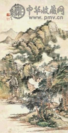 吴镜汀 山水 镜心 设色纸本