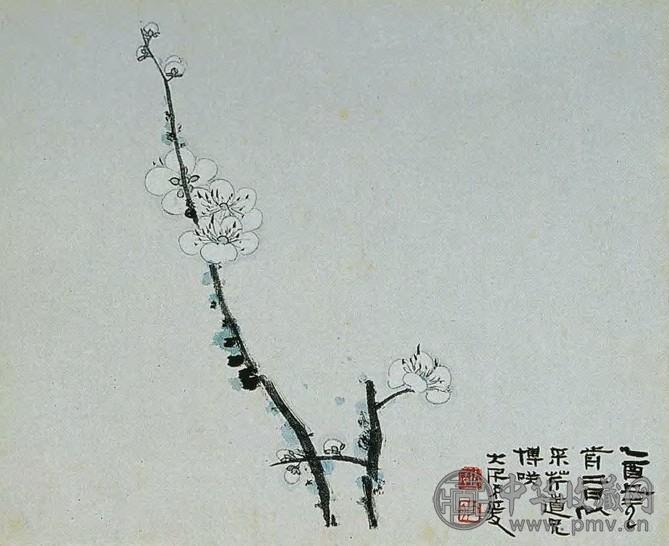 近现代 张大千 傲雪 镜心