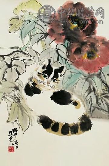 刘旦宅 五十至六十年代 猫 轴